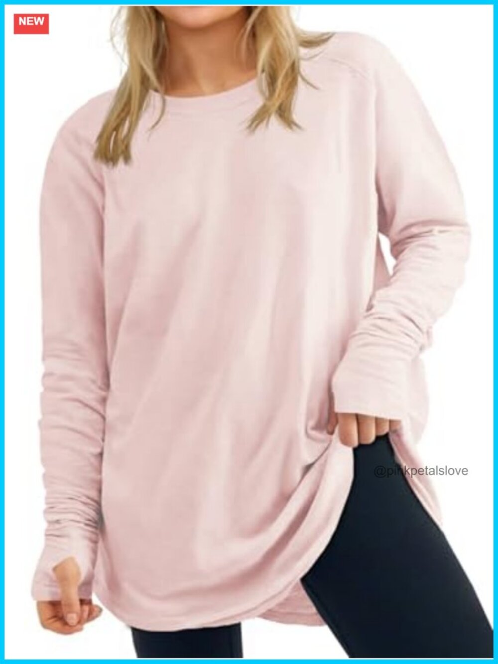 Womens Plus Size Long Sleeve Tunic Top Oversized Crew Neck T Shirt